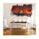 Sticker decorativ, gaura in perete 3D,  Munte, 85 cm, 188STK-1