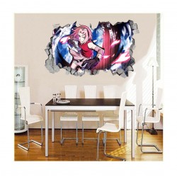 Sticker decorativ, gaura in perete 3D,  Naruto, 85 cm, 1031STK