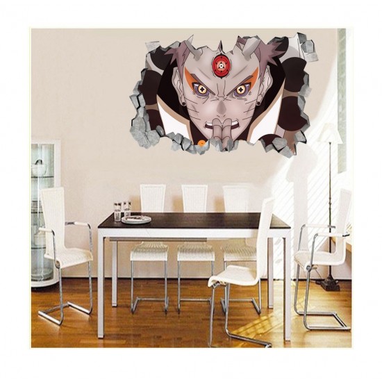 Sticker decorativ, gaura in perete 3D,  Naruto, 85 cm, 1053STK-2