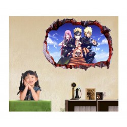 Sticker decorativ, gaura in perete 3D,  Naruto, 85 cm, 1054TK-1