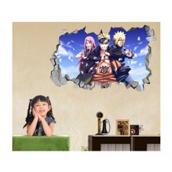 Sticker decorativ, gaura in perete 3D,  Naruto, 85 cm, 1054TK-2