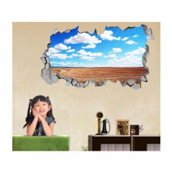 Sticker decorativ, gaura in perete 3D,  Nor, 85 cm, 186STK-1
