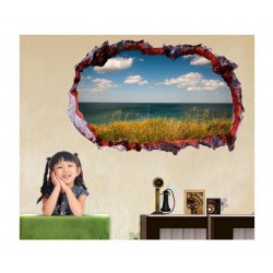 Sticker decorativ, gaura in perete 3D, Ocean, 85 cm, 163STK-1 Sticker decorativ, gaura in perete 3D, Ocean, 85 cm, 163STK-1