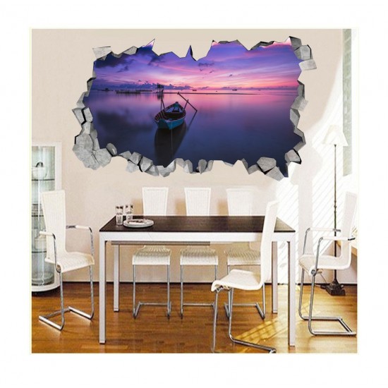 Sticker decorativ, gaura in perete 3D, Ocean, 85 cm, 179STK-1 Sticker decorativ, gaura in perete 3D, Ocean, 85 cm, 179STK-1