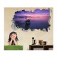 Sticker decorativ, gaura in perete 3D, Ocean, 85 cm, 179STK-1 Sticker decorativ, gaura in perete 3D, Ocean, 85 cm, 179STK-1