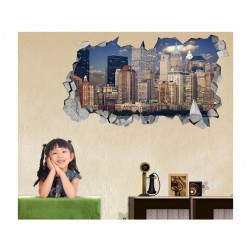 Sticker decorativ, gaura in perete 3D, Oras, 85 cm, 187STK-1 Sticker decorativ, gaura in perete 3D, Oras, 85 cm, 187STK-1