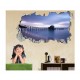 Sticker decorativ, gaura in perete 3D,  Plaja, 85 cm, 168STK-1