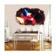 Sticker decorativ, gaura in perete 3D,  Planeta, 85 cm, 1033STK-1
