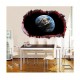 Sticker decorativ, gaura in perete 3D,  Planeta, 85 cm, 1036STK-1