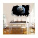 Sticker decorativ, gaura in perete 3D,  Planeta, 85 cm, 1036STK-3