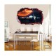 Sticker decorativ, gaura in perete 3D,  Planeta, 85 cm, 1037STK-2