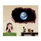Sticker decorativ, gaura in perete 3D,  Planeta, 85 cm, 1038STK-2