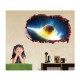 Sticker decorativ, gaura in perete 3D,  Planeta, 85 cm, 1044STK-1