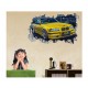 Sticker decorativ masina, Gaura in perete 3D, 80 cm, 1010STK-1