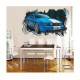 Sticker decorativ masina, Gaura in perete 3D, 80 cm, 1011STK-1
