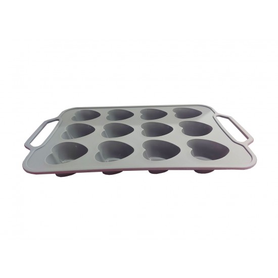 Tava din silicon, 12 Inimioare, 37 cm, CooKstyle, 128COF