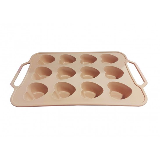 Tava din silicon, 12 Inimioare, 37 cm, CooKstyle, 129COF