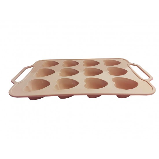 Tava din silicon, 12 Inimioare, 37 cm, CooKstyle, 129COF