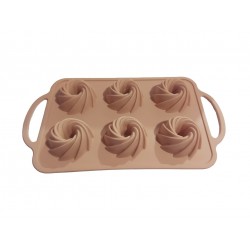 Tava din silicon pentru prajituri, Spirala 6 cavitati, 27 cm, CooKstyle, 130COF