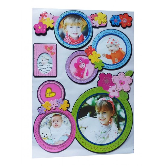 Sticker decorativ, Cercuri cu poze, 45 cm, WX-EB007