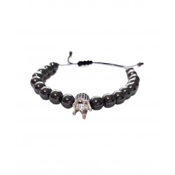 Bratara cu pietre naturale, Onix, Silver Crown, A4B138-1
