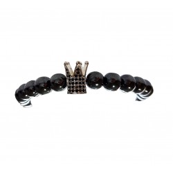 Bratara cu pietre naturale, Onix, Silver Crown, A4B138-1