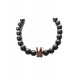 Bratara cu pietre naturale, Onix, Roz auriu, Crown, A4B140-1 Bratara cu pietre naturale, Onix, Roz auriu, Crown, A4B140-1
