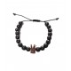 Bratara cu pietre naturale, Onix, Roz auriu, Crown, A4B140-1 Bratara cu pietre naturale, Onix, Roz auriu, Crown, A4B140-1