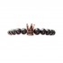 Bratara cu pietre naturale, Onix, Roz auriu, Crown, A4B140-1