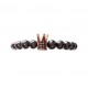 Bratara cu pietre naturale, Onix, Roz auriu, Crown, A4B140-1 Bratara cu pietre naturale, Onix, Roz auriu, Crown, A4B140-1