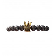 Bratara cu pietre naturale, Onix, Gold Crown, A4B141-1 Bratara cu pietre naturale, Onix, Gold Crown, A4B141-1