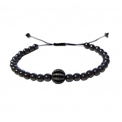 Bratara cu pietre naturale, Onix, Black Charm, Zirconiu, A4B172