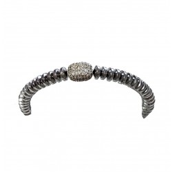 Bratara cu pietre naturale, Onix, Silver Charm cu Zirconiu, A4B166