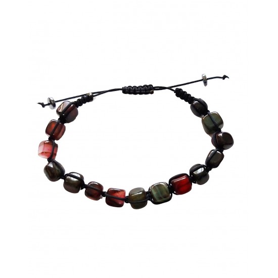 Bratara cu snur ajustabil, Black Stone, A4B129
