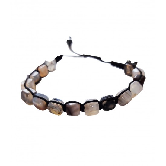 Bratara cu snur ajustabil, White Palm Stone, A4B131