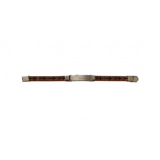 Bratara  din piele ecologica, Ancora, Inox, A4B94