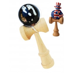 Kendama din lemn natural, Bila lemn + Sticker Waterproof USA pentru telefon, 175KD
