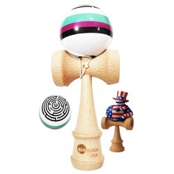 Kendama din lemn natural, Bila lemn + Sticker Waterproof USA pentru telefon, 176KD