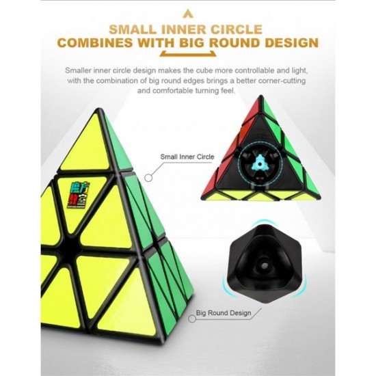 Cub Magic 3x3x3 Moyu MoFang Meilong Pyraminx, Black, 255CUB-1 Cub Magic 3x3x3 Moyu MoFang Meilong Pyraminx, Black, 255CUB-1