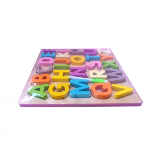 Joc educativ, Tablita de scris cu Alfabet, litere masive si groase 1.5 cm, 26 piese, TT0011