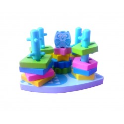 Jucarie cu forme geometrice din lemn, 21 piese, AK45