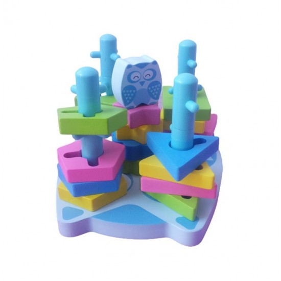 Jucarie cu forme geometrice din lemn, 21 piese, AK45