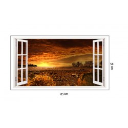 Sticker decorativ, Fereastra 3D, Apus, 85 cm, 227STK Sticker decorativ, Fereastra 3D, Apus, 85 cm, 227STK