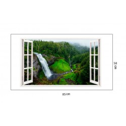 Sticker decorativ, Fereastra 3D, Cascada, 85 cm, 309STK