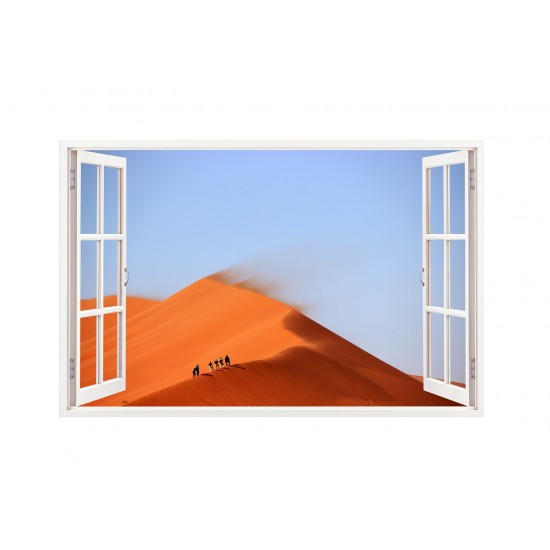 Sticker decorativ, Fereastra 3D, Dune de nisip, 85 cm, 201STK