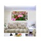 Sticker decorativ, Fereastra 3D, Flori, 85 cm, 333STK
