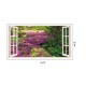 Sticker decorativ, Fereastra 3D, Flori mov, 85 cm, 250STK
