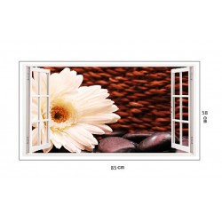 Sticker decorativ, Fereastra 3D, Gerbera, 85 cm, 183STK Sticker decorativ, Fereastra 3D, Gerbera, 85 cm, 183STK