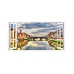 Sticker decorativ, Fereastra 3D Lac, 85 cm, 170STK