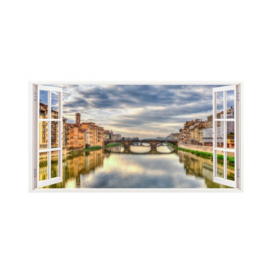 Sticker decorativ, Fereastra 3D Lac, 85 cm, 170STK Sticker decorativ, Fereastra 3D Lac, 85 cm, 170STK